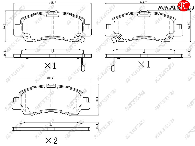 1 559 р. Колодки тормозные перед FR-FL SAT  Mitsubishi Eclipse Cross  GK (2017-2021) дорестайлинг  с доставкой в г. Таганрог