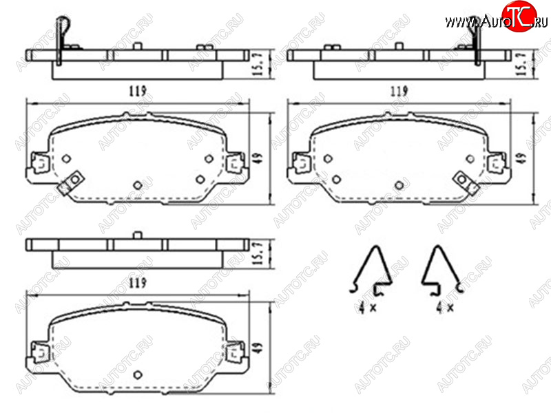 1 589 р. Колодки тормозные задние RH-LH SAT Honda CR-V RW,RT дорестайлинг (2016-2020)  с доставкой в г. Таганрог