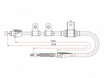 Трос ручного тормоза LH SAT KIA (КИА) Cerato (Серато)  1 LD (2004-2007) 1 LD хэтчбэк  (V-1.6 HATCHBACK)