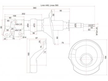 Стойка передняя LH SAT Honda Stream 1 RN1,RN3  дорестайлинг (2000-2004)  (болт D-14)