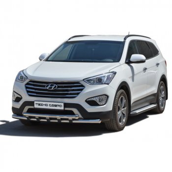 27 799 р. Пороги бумер алюминиевые с резинкой, Техно Сфера  Hyundai Grand Santa Fe  1 DM (2013-2018) дорестайлинг, рестайлинг (Черный глянец)  с доставкой в г. Таганрог. Увеличить фотографию 1