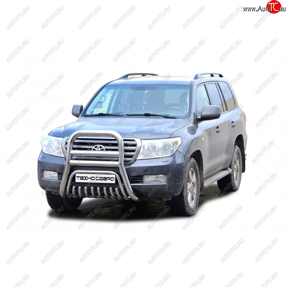 14 999 р. Передок крашенная d63.5, Техно Сфера Toyota Land Cruiser 200 дорестайлинг (2007-2012) (Черный матовый)  с доставкой в г. Таганрог