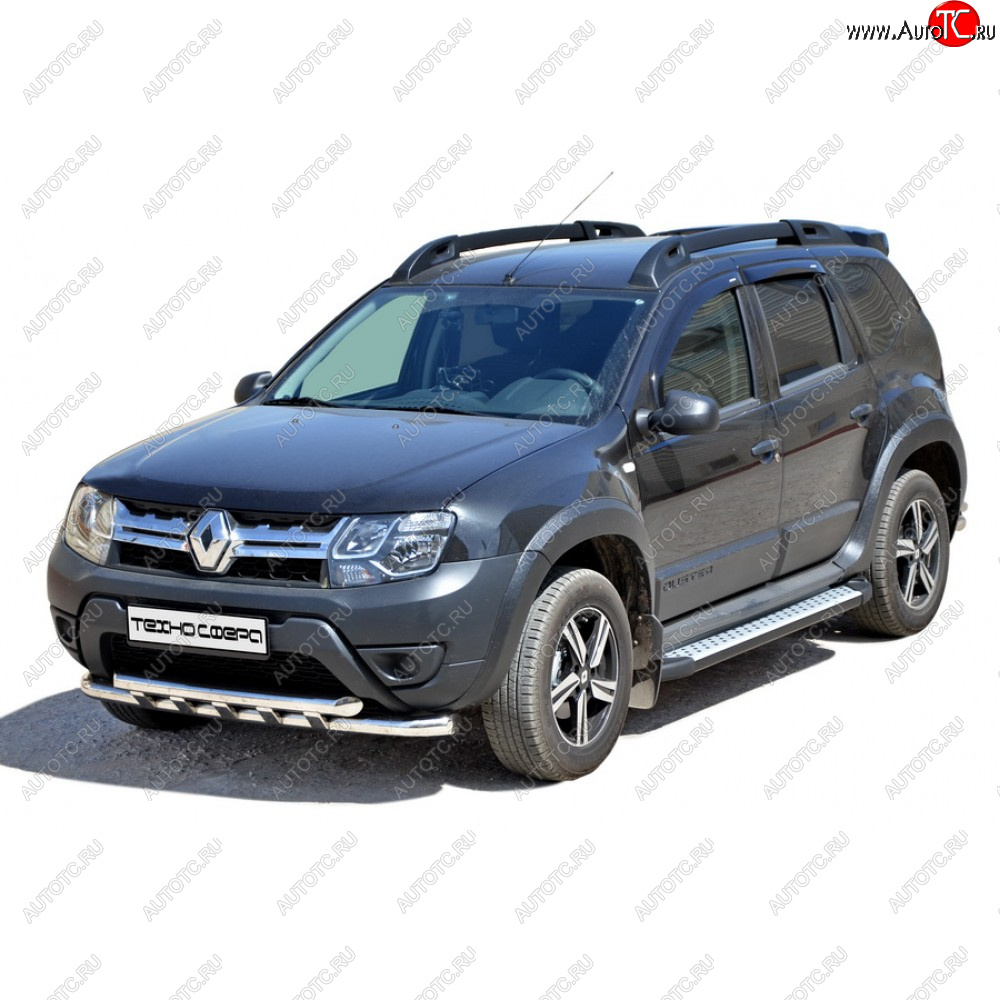 24 999 р. Защита переда труба двойна нержавейка d63.5, Техно Сфера  Renault Duster ( HS,  HM) (2010-2024) дорестайлинг, рестайлинг, рестайлинг (Нержавейка)  с доставкой в г. Таганрог