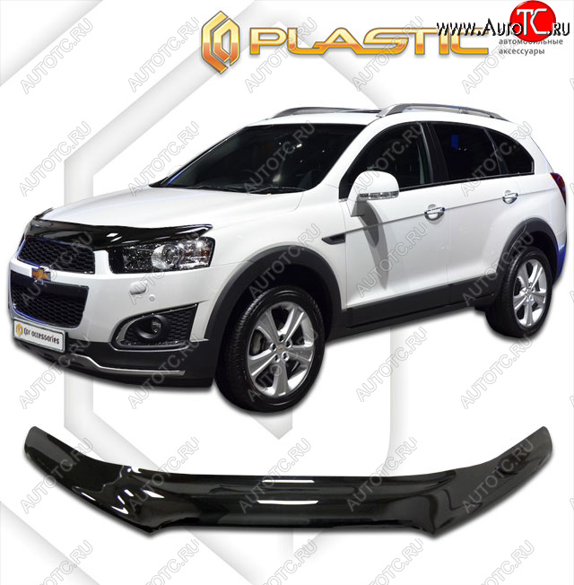 2 199 р. Дефлектор капота (exclusive) CA-Plastic  Chevrolet Captiva (2011-2013) 1-ый рестайлинг (Classic черный)  с доставкой в г. Таганрог