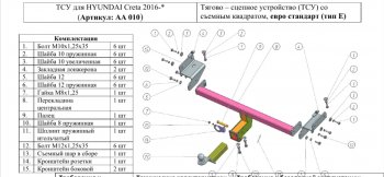 9 399 р. Фаркоп (шар E) Авто-Арсенал  Hyundai Creta  GS (2015-2021) дорестайлинг, рестайлинг  с доставкой в г. Таганрог. Увеличить фотографию 8