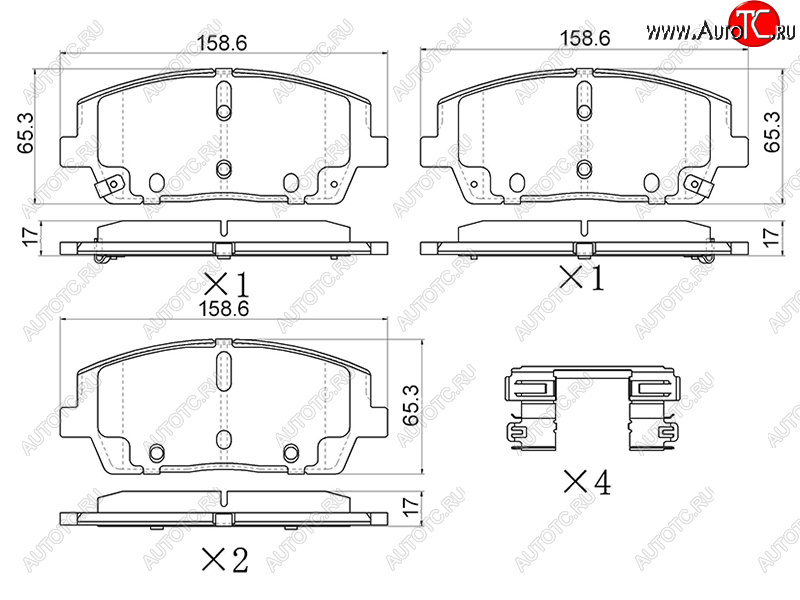 2 199 р. Колодки тормозные передние FR-FL SAT  KIA Sorento UM/Prime рестайлинг (2018-2020)  с доставкой в г. Таганрог