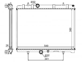 Радиатор охлаждающей жидкости SAT CITROEN Berlingo (B9), C4 (B7,  C41), C4 picasso (UD,  3D), C5 (X40), Peugeot 308 (T7,  T9)