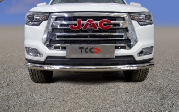 47 799 р. Защита переднего бампера нижняя с ДХО 76,1 мм ТСС Тюнинг  JAC T6 (2018-2024) пикап (нержавейка)  с доставкой в г. Таганрог. Увеличить фотографию 1