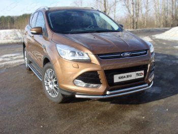 Защита передняя двойная d42,4*42,4 мм ТСС Тюнинг Ford Kuga 2 дорестайлинг (2013-2016)  (нержавейка)