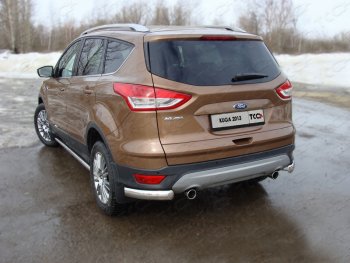 1 000 000 р. Защита задняя уголки овальные 75х42 мм, ТСС Тюнинг Ford Kuga 2 дорестайлинг (2013-2016)  с доставкой в г. Таганрог. Увеличить фотографию 1