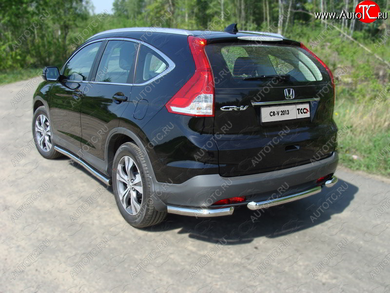 8 749 р. Защита задняя (центральная нержавейка 60,3 мм) ТСС Тюнинг Honda CR-V RM1,RM3,RM4 дорестайлинг (2012-2015)  с доставкой в г. Таганрог