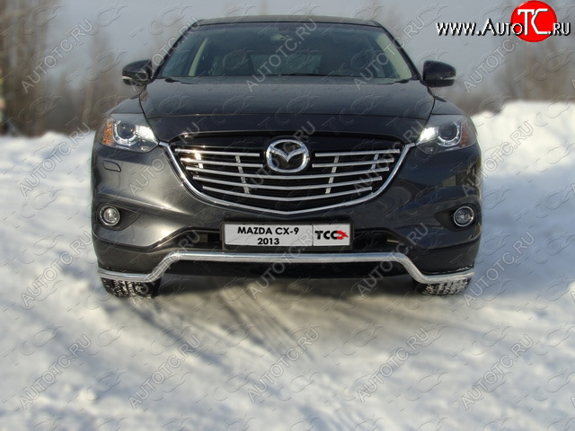 15 999 р. Защита переднего бампера нижняя d42,4 мм ТСС Тюнинг  Mazda CX-9  TB (2012-2015) 2-ой рестайлинг (нержавейка)  с доставкой в г. Таганрог