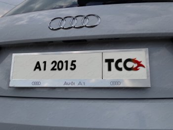 6 449 р. Рамка гос. номера ТСС Тюнинг  Audi A1 ( 8X1 хэтчбэк 3 дв.,  8XA хэтчбэк 5 дв.) (2010-2014) дорестайлинг, дорестайлинг (нержавейка)  с доставкой в г. Таганрог. Увеличить фотографию 1