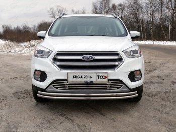 6 449 р. Рамка гос. номера ТСС Тюнинг  Ford Kuga  2 (2016-2019) рестайлинг (нержавейка)  с доставкой в г. Таганрог. Увеличить фотографию 1