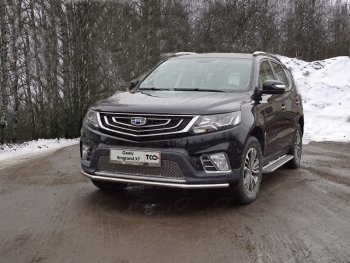 5 299 р. Рамка гос. номера ТСС Тюнинг  Geely Emgrand X7 (2019-2021) 2-ой рестайлинг (нержавейка)  с доставкой в г. Таганрог. Увеличить фотографию 1