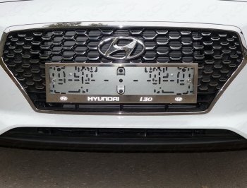 6 449 р. Рамка гос. номера ТСС Тюнинг  Hyundai I30  3 PD (2017-2020) универсал (нержавейка)  с доставкой в г. Таганрог. Увеличить фотографию 1