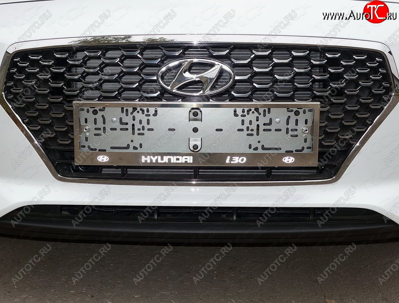 6 449 р. Рамка гос. номера ТСС Тюнинг  Hyundai I30  3 PD (2017-2020) универсал (нержавейка)  с доставкой в г. Таганрог