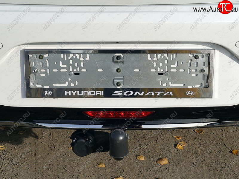 6 449 р. Рамка гос. номера ТСС Тюнинг  Hyundai Sonata  DN8 (2019-2022) (нержавейка)  с доставкой в г. Таганрог