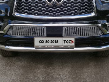 6 449 р. Рамка гос. номера ТСС Тюнинг  INFINITI QX80  Z62 (2018-2024) 2-ой рестайлинг (нержавейка)  с доставкой в г. Таганрог. Увеличить фотографию 1