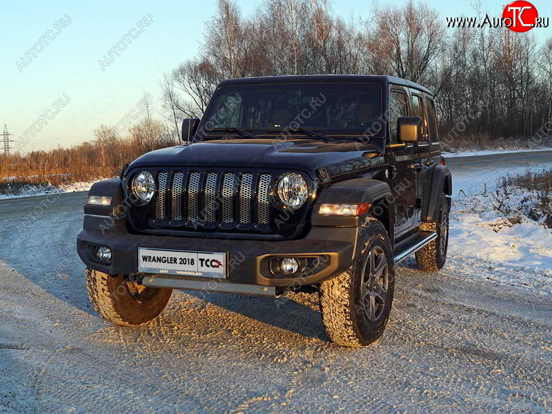 6 449 р. Рамка гос. номера (5 дв.) ТСС Тюнинг  Jeep Wrangler  JL (2018-2024) (нержавейка)  с доставкой в г. Таганрог