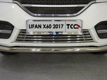 6 449 р. Рамка гос. номера ТСС Тюнинг  Lifan X60 (2016-2025) 2-ой рестайлинг (нержавейка)  с доставкой в г. Таганрог. Увеличить фотографию 1