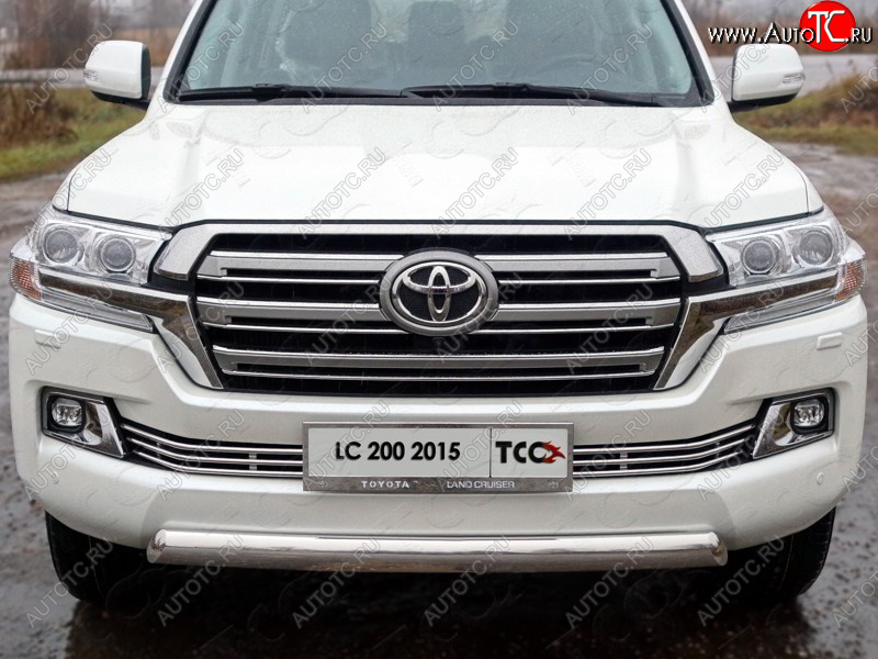 6 449 р. Рамка гос. номера ТСС Тюнинг  Toyota Land Cruiser  200 (2015-2021) 2-ой рестайлинг (нержавейка)  с доставкой в г. Таганрог