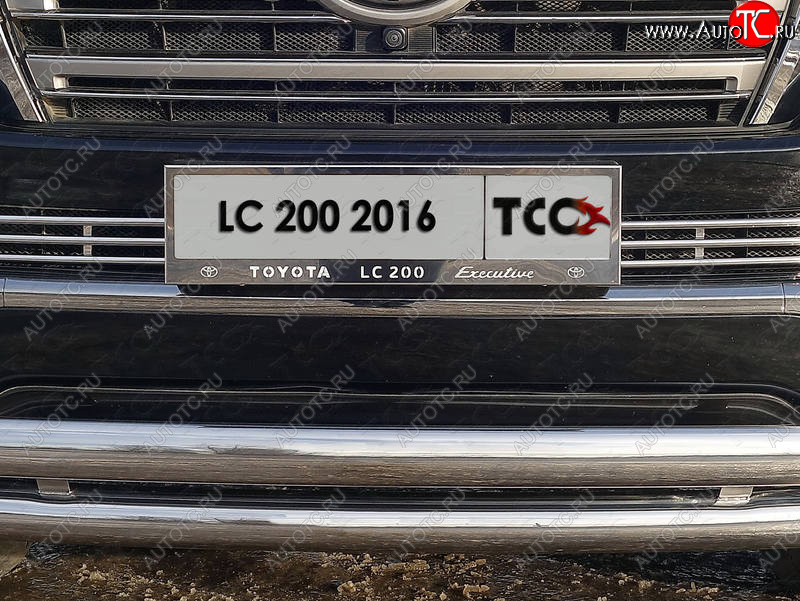 6 449 р. Рамка гос. номера ТСС Тюнинг Toyota Land Cruiser 200 2-ой рестайлинг (2015-2021) (нержавейка)  с доставкой в г. Таганрог