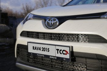 6 449 р. Рамка гос. номера ТСС Тюнинг  Toyota RAV4  XA40 (2015-2019) 5 дв. рестайлинг (нержавейка)  с доставкой в г. Таганрог. Увеличить фотографию 1