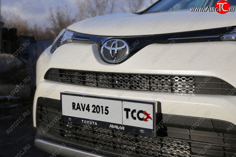 6 449 р. Рамка гос. номера ТСС Тюнинг  Toyota RAV4  XA40 (2015-2019) 5 дв. рестайлинг (нержавейка)  с доставкой в г. Таганрог