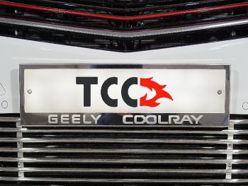 5 299 р. Рамка гос. номера ТСС Тюнинг  Geely Coolray  SX11 (2018-2023) дорестайлинг (нержавейка)  с доставкой в г. Таганрог. Увеличить фотографию 1