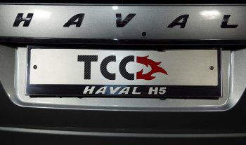 5 299 р. Рамка гос. номера ТСС Тюнинг  Haval H5 (2020-2023) рестайлинг (нержавейка)  с доставкой в г. Таганрог. Увеличить фотографию 1