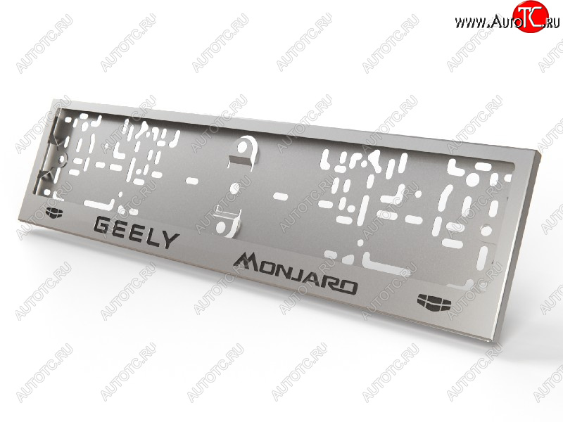 4 999 р. Рамка гос. номера ТСС Тюнинг  Geely Monjaro (2022-2024) (нержавейка)  с доставкой в г. Таганрог