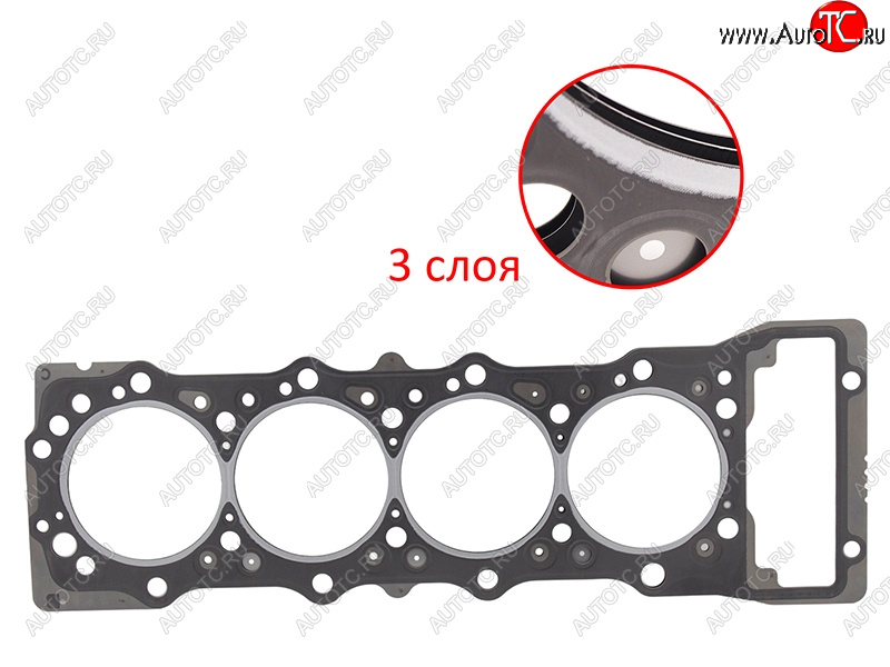 9 499 р. Прокладка ГБЦ (T=0.80 C) 4M41 MITSUBISHI  Mitsubishi Pajero Sport ( PB,  QE,  QF) (2008-2022) дорестайлинг, рестайлинг, дорестайлинг, рестайлинг  с доставкой в г. Таганрог