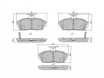 Колодки тормозные перед FL-FR SAT Honda (Хонда) Civic (Цивик)  EJ,EK,EM (1995-2000) EJ,EK,EM седан дорестайлинг, хэтчбэк 3 дв. дорестайлинг, седан рестайлинг, хэтчбэк 3 дв. рестайлинг