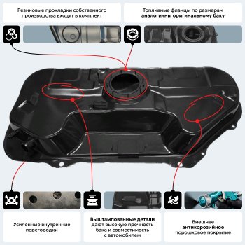 11 499 р. Топливный бак (антикоррозия)сталь Hyundai i20 PB хэтчбэк дорестайлинг (2008-2012)  с доставкой в г. Таганрог. Увеличить фотографию 14