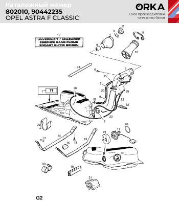 15 299 р. Топливный бак стальной (антикоррозия) Opel Astra F седан рестайлинг (1994-1998)  с доставкой в г. Таганрог. Увеличить фотографию 8