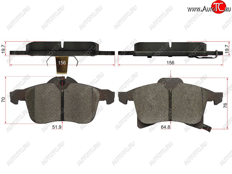 1 399 р. Колодки тормозные перед FR-FL SAT Opel Zafira A (1999-2006)  с доставкой в г. Таганрог