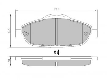 Колодки тормозные перед FL-FR SAT Peugeot 3008 дорестайлинг (2009-2013)