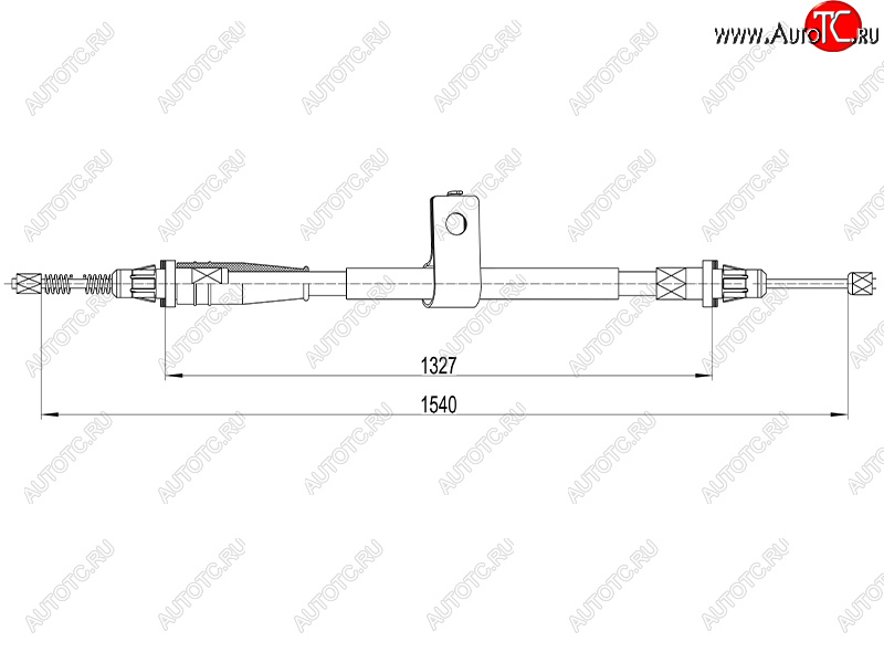 2 759 р. Трос стояночного тормоза LH SAT  Nissan Micra  K12 (2002-2010) 5 дв. дорестайлинг, 5 дв. 2-ой рестайлинг  с доставкой в г. Таганрог