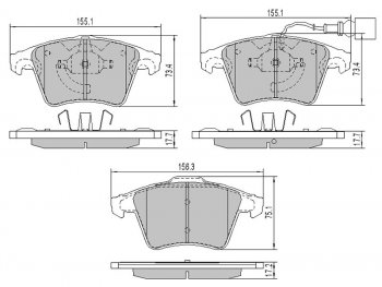 Колодки тормозные перед FL-FR SAT   Multivan  T5, Transporter ( T4,  T5)