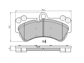 Колодки тормозные перед FL-FR SAT Volkswagen Touareg NF дорестайлинг (2010-2014)