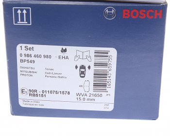 1 269 р. Колодки тормозные передние (4шт.) BOSCH Mitsubishi Colt Z20, Z30 хэтчбэк 3 дв. рестайлинг (2008-2012)  с доставкой в г. Таганрог. Увеличить фотографию 4