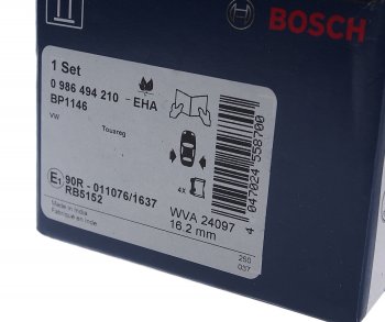 2 479 р. Колодки тормозные задние (4шт.) BOSCH Volkswagen Touareg GP рестайлинг (2006-2010)  с доставкой в г. Таганрог. Увеличить фотографию 3