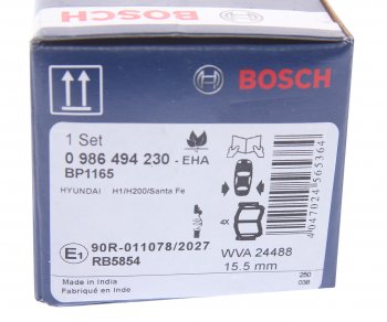 3 189 р. Колодки тормозные задние (4шт.) BOSCH Hyundai Starex/Grand Starex/H1 TQ дорестайлинг (2007-2013)  с доставкой в г. Таганрог. Увеличить фотографию 4