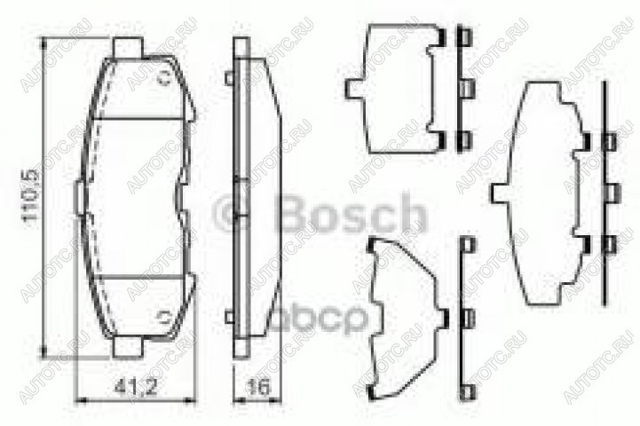 3 199 р. Колодки тормозные задние (4шт.) BOSCH Mazda MPV LW дорестайлинг (1999-2002)  с доставкой в г. Таганрог