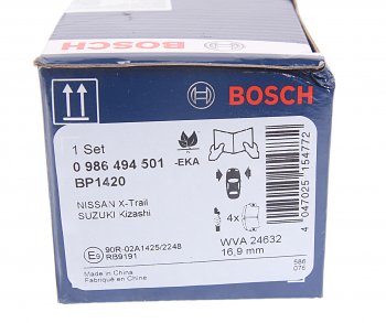 2 259 р. Колодки тормозные передние (4шт.) BOSCH Nissan Qashqai 1 J10 рестайлинг (2010-2013)  с доставкой в г. Таганрог. Увеличить фотографию 4