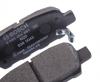 1 239 р. Колодки тормозные задние (4шт.) BOSCH Nissan Qashqai 1 J10 рестайлинг (2010-2013)  с доставкой в г. Таганрог. Увеличить фотографию 2