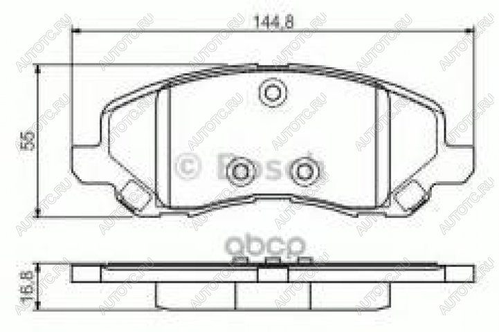 2 659 р. Колодки тормозные передние (4шт.) BOSCH Mitsubishi Pajero 4 V90 дорестайлинг (2006-2011)  с доставкой в г. Таганрог