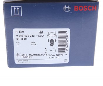 2 899 р. Колодки тормозные передние (4шт.) BOSCH Audi A6 C6 дорестайлинг, седан (2004-2008)  с доставкой в г. Таганрог. Увеличить фотографию 4