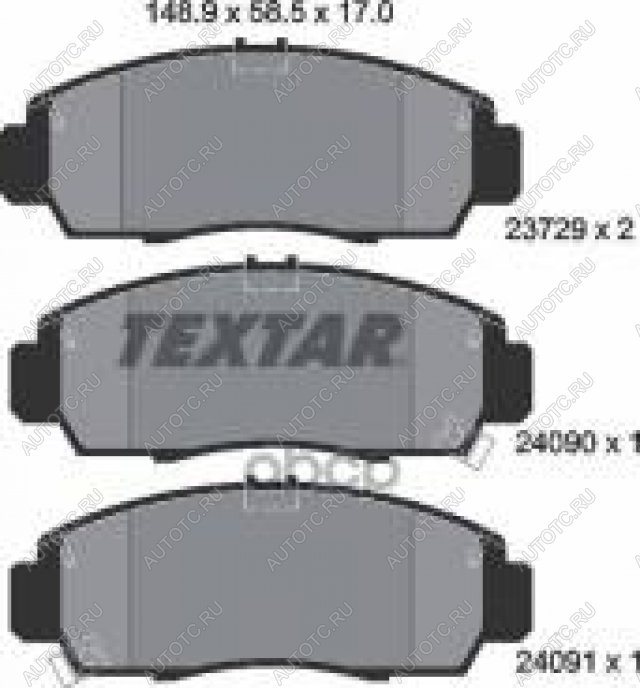 3 899 р. Колодки тормозные передние (4шт.) TEXTAR Honda Civic FD седан дорестайлинг (2005-2008)  с доставкой в г. Таганрог